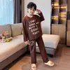 Outono/Inverno 2026 De Rong Quente Conjunto de Pijama Infantil Meninos Roupa de Casa Pai-Filho Estilo Pulôver Solto Conjunto Espessado
