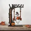 Decoración de Fantasma Colgante de Halloween Fantasma Lector de Madera Estantería para Libros Adorno de Esquina de Escritorio Decoración de Atmósfera Festiva