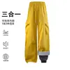 Forro interno opcional, calças de caminhada para outono/inverno, unissex, design três em um, destacável, corte solto, estilo workwear, adequado para montanhismo