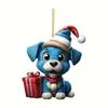 Pingente Cachorro Azul de Olhos Grandes de Natal Produto Novo Transfronteiriço Pingente de Carro Acrílico Decoração Plana para Interior de Carro