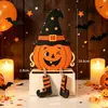 Nuevos adornos decorativos de Halloween superventas transfronterizos: calabaza de madera, bruja, espantapájaros, diablillo, decoraciones para el hogar