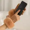 Guantes de Invierno Cálidos para Mujer, Gamuza Felpa, Cómodos y Gruesos, a Prueba de Viento y Frío, Adecuados para Ciclismo y Conducir, Guantes con Pantalla Táctil