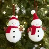 Colgante de muñeco de peluche más vendido transfronterizo, muñeco de nieve rojo y blanco, decoración de árbol de Navidad, adorno de escritorio, figura decorativa para colgar