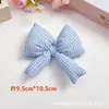 Tela de Cuadros Fresca y Sencilla Relleno de Algodón Accesorio de Lazo Hecho a Mano Accesorio para el Cabello Anudado Accesorio Decorativo para Bolso con Corazón Femenino