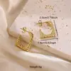 Pendientes Cuadrados Martillados Retro Europeos y Americanos Transfronterizos, Lujo Ligero, Pendientes Texturizados de Acero Inoxidable Exquisitos y de Alta Gama al por Mayor