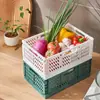 Cesta de Almacenamiento de Escritorio Caja Creativa para Almacenamiento de Snacks Plegable Apilable Cesta de Almacenamiento de Plástico Escritorio Sala de Estar Refrigerador Cesta de Almacenamiento