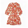 Vestido de Manga Longa com Gola Redonda Estampado da Moda Aliexpress, Venda Quente Primavera/Verão Europeu e Americano, Amazon Transfronteiriço