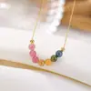 Yilu Plata Esterlina S925 Chapado en Oro Turmalina Elegante Versátil Exquisito Siete Estrellas Collar de Perlas Redondas Moda Versátil Set de Cadena de Plata