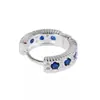 Pendientes de Clip de Diamante Azules y Blancos Estilo Coreano, Lujo Accesible Pendientes Azules Frescos de Zirconia para Hombre, Pendientes Redondos de Diseño Simple Tendencia