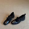 Recomendam Principalmente Sapatos Mary Jane de Couro Cor Lavada com Tira, Salto Médio, Novidade Primavera e Outono para Mulheres, Sapatos de Salto Bloco, Sapatos Versáteis para Mulheres