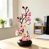 Producto popular transfronterizo: maceta plana pequeña bonsái flor de ciruelo, planta en maceta flor de ciruelo de invierno de tela de seda para el hogar, maceta creativa regalo de cumpleaños