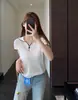 Top de Malha Manga Curta Redutor de Medidas Oxygen Girl com Gola Boneca Oxygen para Mulheres 26 Novo Estilo Início do Outono H081303