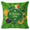 Calle. Funda de almohada para el Día de San Patricio Funda de cojín impresa con trébol de cuatro hojas Transfronteriza Amazon Más Vendido Funda de almohada para sofá