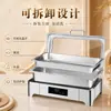 Estufa de buffet de acero inoxidable con tapa abatible hidráulica, estufa de buffet visible, calentador de alimentos eléctrico para restaurantes de buffet de hotel