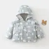 Chamarra de algodón para bebé, 100g engrosada, acolchada, con capucha, para niños y niñas, cálida, con cuello alto, adecuada para bebés y niños pequeños en otoño e invierno