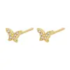Pendientes de botón de mariposa mini nuevos japoneses y coreanos Mori Dongdaemun pendientes dulces frescos para estudiantes joyería de moda moderna