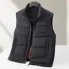 Chaleco de plumón para hombre Otoño e Invierno Cuello alto Versión con cremallera Plumón de pato blanco Cálido Juvenil Casual de alta gama Chaleco sin mangas de plumón