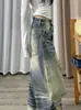 Jeans Rasgados Lavados Estilo Retro Americano para Mujer, Nuevo Estilo de Verano, Cintura Alta, Corte Holgado, Diseño Adelgazante, Pantalones Desgastados