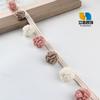 Accesorios de Encaje para Cortinas Soporte Simple de Bola Negra de Arándano Bordes con Perlas Accesorios de Borla de Piña Tela Borla de Tela Bordes de Color Algodón