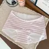 Cintura con ribete de encaje, bragas de algodón puro para mujer con un estilo juvenil e inocente, talla 10A, con refuerzo extendido y ensanchado