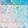 Modelos de pintura spray de sereia mais vendidos da Amazon, padrões de mundo subaquático, cartões decorativos com impressão vazada atacado