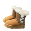 Botas de Neve Femininas com Solado Grosso Inverno Famosas na Internet Forradas com Lã Engrossadas Aumentam a Altura Leves de Peça Única Sapatos de Algodão
