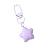 Chaveiro de resina em formato de estrela gordinha na cor macaron, pingente de bolsa fofo na cor de doce, chaveiro de miçangas DIY feminino