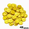 Moneda de oro pirata juguete barco pirata 48 valor facial moneda de oro chip de moneda 1 cm partícula pequeña moneda de oro accesorio juguete