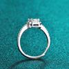 S925 Sterling Silver Ring Quatro Garras Quadradas Açúcar Avó Redean Corte Pedra Fileira Anel de Casamento Fábrica Fornecimento Direto Entrega de uma peça