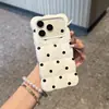 Funda de teléfono de lunares de macarrón de dopamina adecuada para Apple 18 Pro Max, 17/16, diseño simple de ventana grande para niñas, 15