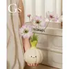 Florero Creativo con un Toque de Lujo Ligero y de Alta Gama, Flores Artificiales, Flores Secas, Adornos Decorativos Artísticos, Arreglo Floral de Cerámica para Bodas