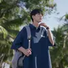 Camisa Polo Cityboy Japonês Masculina Manga Curta Verão Retro Tendência Marca Jovem Casual Camiseta Solta Meia Manga Roupas