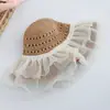 Chapéu de Pescador com Proteção Solar Ins, Chapéu de Palha Dobrável Fresco e Simples de Verão para Mulheres, Design Floral, Adequado para Passeios e Férias, Chapéu de Sol, Estilo Hyuna
