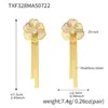 Rueda de la Fortuna Anillo Flor de Zirconia Hueca Pulsera Cadena de Cuchilla Collar con Borla Pendientes Elegante Juego de Joyería para Mujer