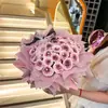 Presente de Dia dos Namorados: Buquê de Flores de Ameixa e Rosa, Flores de Sabão com Acabamento de Luxo, Pequeno Presente para Meninas e Melhores Amigas no Festival Qixi