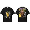 2026 Cruzamento Kobe Estampa Grande Tinta Branca Impressão Direta Rua Retrô Verão 100% Algodão Ombro Caído Peso Pesado Manga Curta Camiseta Masculina