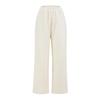 Pantalones Casuales de Cachemira Americana para Otoño e Invierno para Mujer, Elegantes Relajados, Blancos Holgados de Cintura Alta Rectos Versátiles de Lana Largos