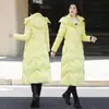 95 Penugem de Pato 2025 Nova Jaqueta de Penugem Feminina Longa Cintura Fina Espessada Comprimento do Joelho Moda Inverno Resistente ao Frio