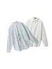 Heyhenry Camisa Feminina Solta de Manga Longa com Estampa Pequena Fresca Jaqueta Coreana Top Primavera e Outono 2025