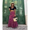 Falda Larga con Vuelo de Exportación Europea y Americana Amazon 2023 Nueva Falda Estampada Casual para Vacaciones en la Playa