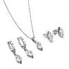 Collar, aretes de botón y juego de aretes de plata de ley S925 transfronterizos con moissanita de corte marquisa de 1 quilate, fábrica de joyería de alta gama de lujo ligero