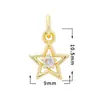 Pingente Estrela e Lua de Cobre Micro-Pavimentado com Zircônia Fresco e Doce para Brincos, Pulseiras, Colares, Acessórios de Joias DIY