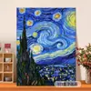 Noche Estrellada Gato Van Gogh Pintura al Óleo Digital DIY Colorear Alivio del Estrés Sanación Pintura al Óleo Acrílico Hecha a Mano Fabricante Mayorista