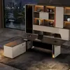 Escritorio de Oficina Escritorio de Jefe Luz de Escritorio Lujo Gama Alta Moderno Minimalista Conjunto de Escritorio y Silla Presidencial Muebles de Oficina Escritorio Ejecutivo