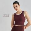 Chaleco de Yoga Acanalado para Mujer, Top de Yoga de Verano de Alta Intensidad, Espalda Hermosa, A Prueba de Golpes con Almohadillas en el Pecho, Sujetador Fitness para Ropa Exterior