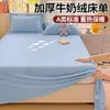 Lençol de Cama Espesso de Lã de Leite de Inverno Peça Única Flanela Fleece Coral Dormitório Solteiro Casal 1.5m Cobertor com Fleece Adicionado Conjunto de Três Peças