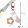 Novo Estilo Ins Chaveiro de Acrílico Estrela de Cinco Pontas Estrela Pequena Colorida Acessório de Bolsa com Contas Feito à Mão Pingente Pequeno
