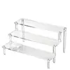 Fabricante de Exhibidores de Escalera de Acrílico, Exhibidores Transparentes de Múltiples Niveles, Estantes de Almacenamiento Hechos a Medida para Figuras, Perfumes y Cosméticos