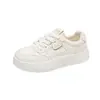 Em estoque~2026 novos sapatos femininos, tênis brancos de cadarço versáteis em couro legítimo, sapatos de skate para estudantes, tênis esportivos casuais leves
