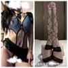 Lencería Sexy Uniforme de Policía Azafata Cos Pecho Pequeño Tentación para Cubrir las Nalgas Pasión Caliente No Necesita Quitarse Encanto de Medianoche